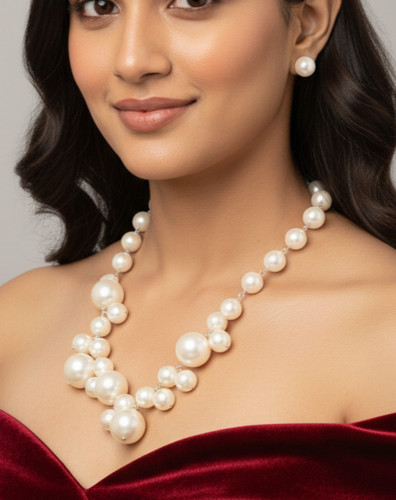 Collana bianca simulata - bianca, perla