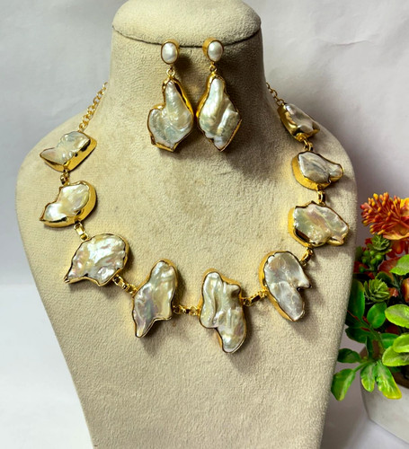 Collana con borchia perla - borchia,