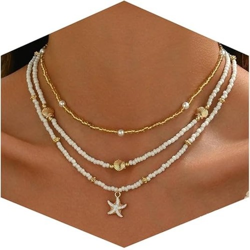 Collana boho conchiglia stella - collana,
