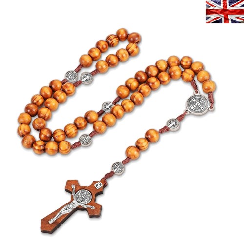 Lightweight olive wood rosary - olive,