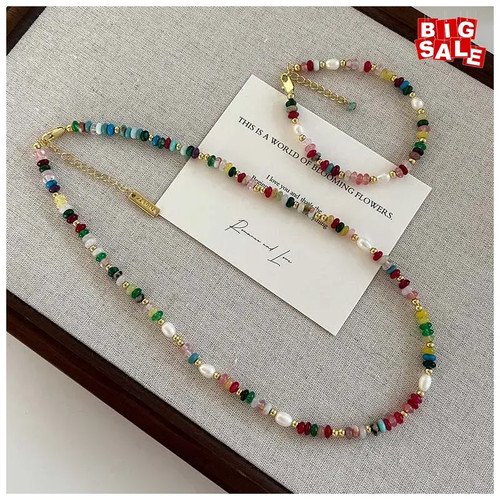 Girocollo donna perle pietre