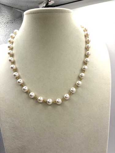 Collana perle finte con - collana,