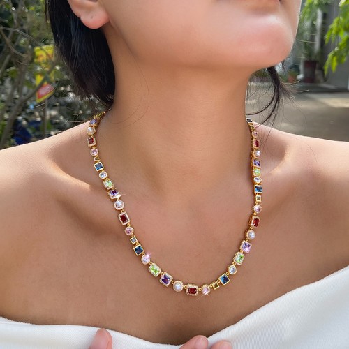 Collana perle cubiche - collana, di
